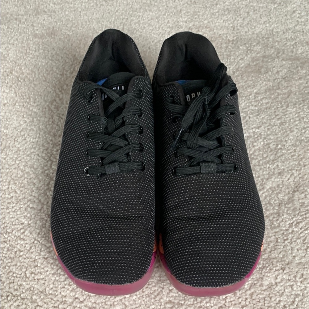 Black Athletic Sneakers with Pink Soles